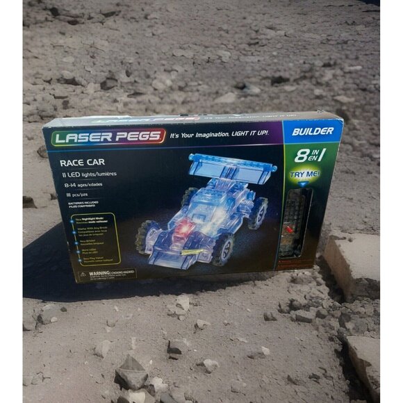 Laser Pegs Builder 8 In 1 Race Car 11 LED Lights 111 Pcs New in Box Rippe Toy - Picture 1 of 6